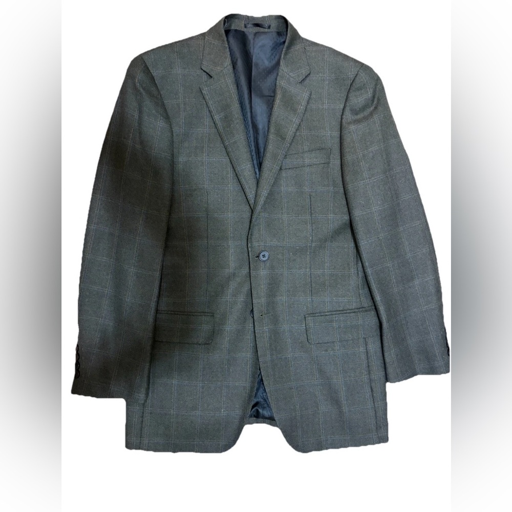 Mantoni blazer 100% Virgin Wool Deep Green Sports Coat 38R Super 140’s Handmade